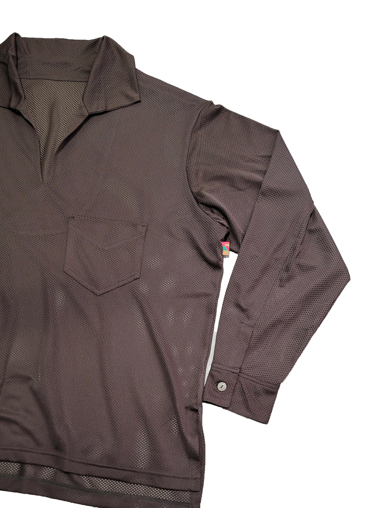MESH SKIPPER SHIRTS / Brown