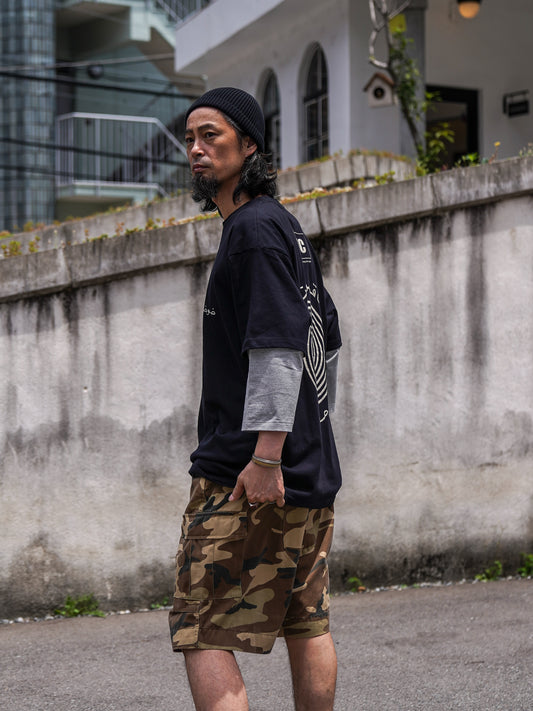 VORTEX PRINTED S/S T-S / Black
