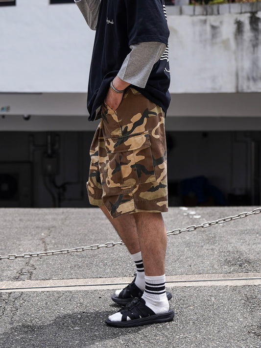 FADED BDU CAMO SHORTS / Woodland