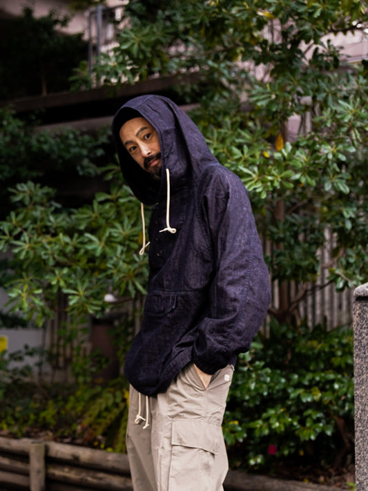 UTILITY DENIM ANORAK PULLOVER / Indigo