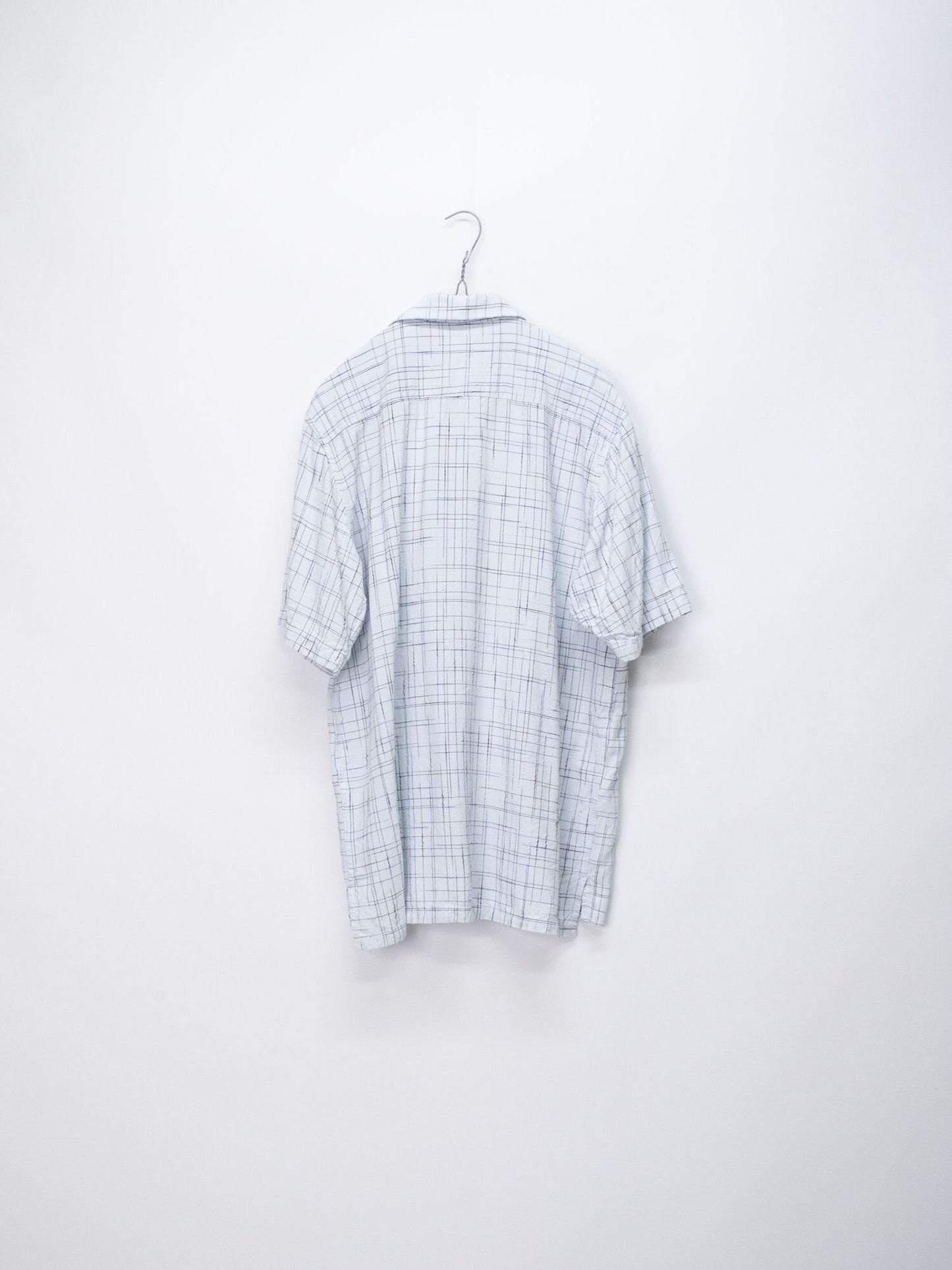 314RK / レーヨンかすりオープンカラー半袖シャツ / ホワイト