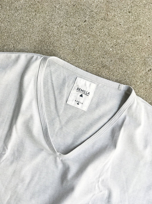 R201214 / ポリコVネックTEE / ASH.WHT