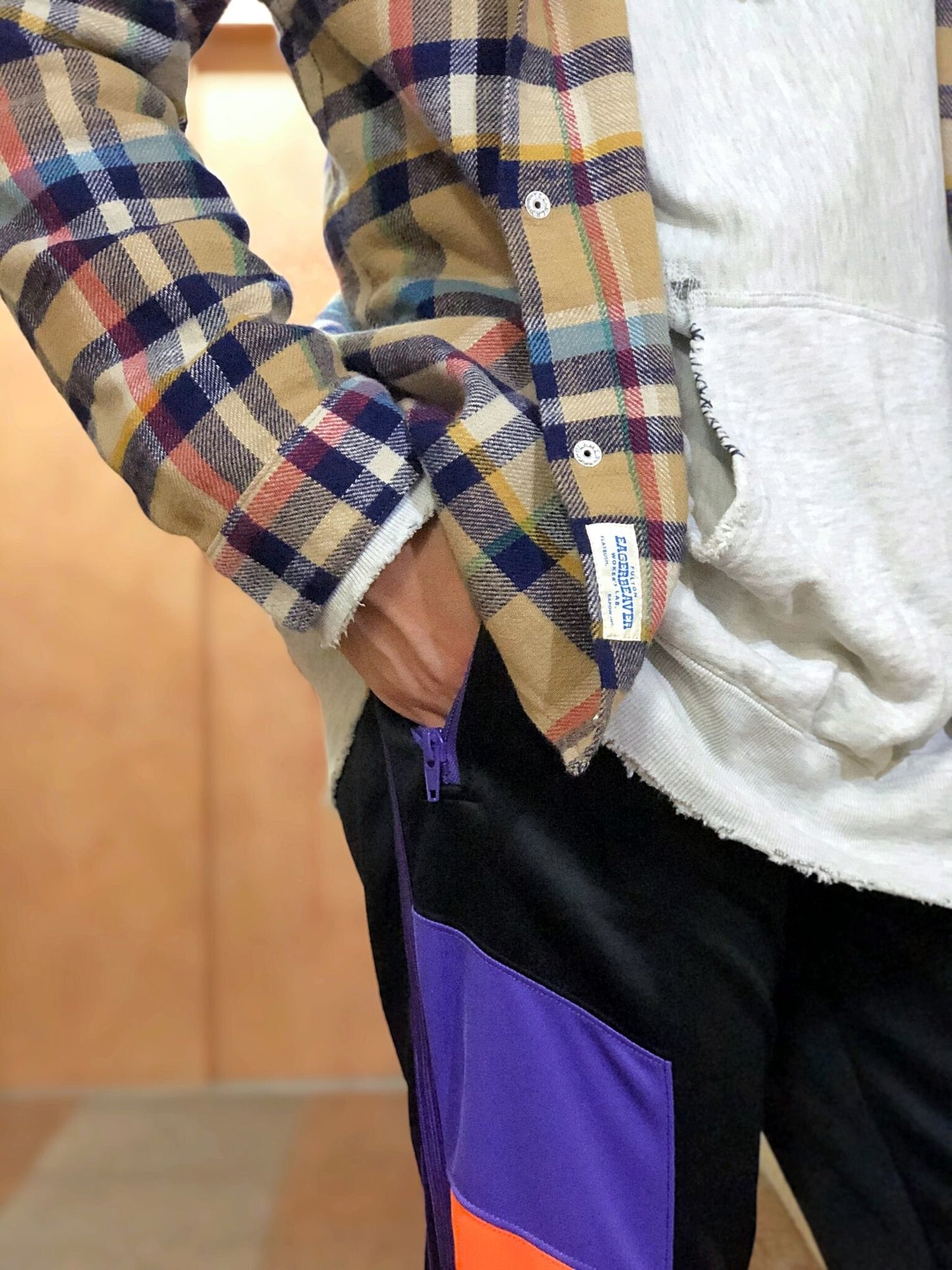 GOWANUS JKT(FLANNEL CHECK) / BEIGE