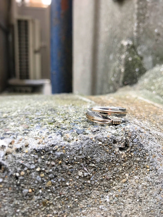 Tee Mace feather Ring(12K) / type A