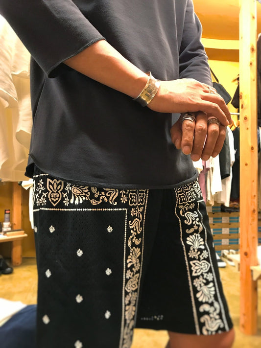 ミニ裏毛ラグランクルー七分袖 / チャコール