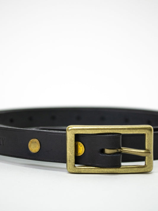 ANBB-020 / LEATHER BELT(NALLOW / LONG)/ BLACK