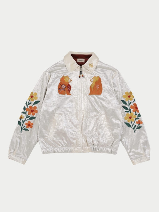 FABRIC EMBROIDERED JUMPER / 3colors