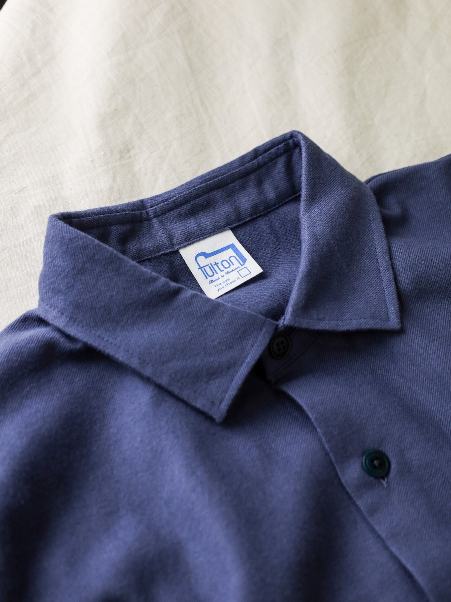 "fulton × organicsta" ORGANIC COTTON FLANEL SHIRT JACKET / Dusty Blue