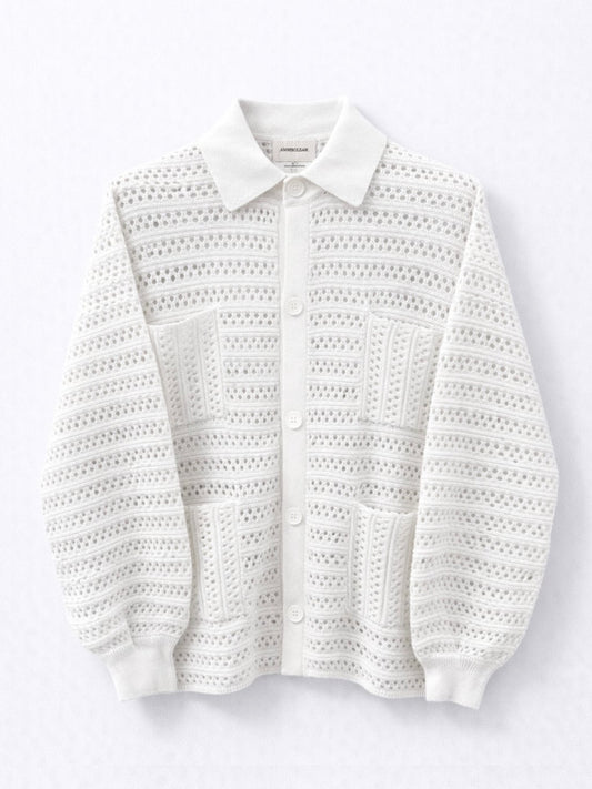 和紙ブレンドアイレットカーディガン / 4colors