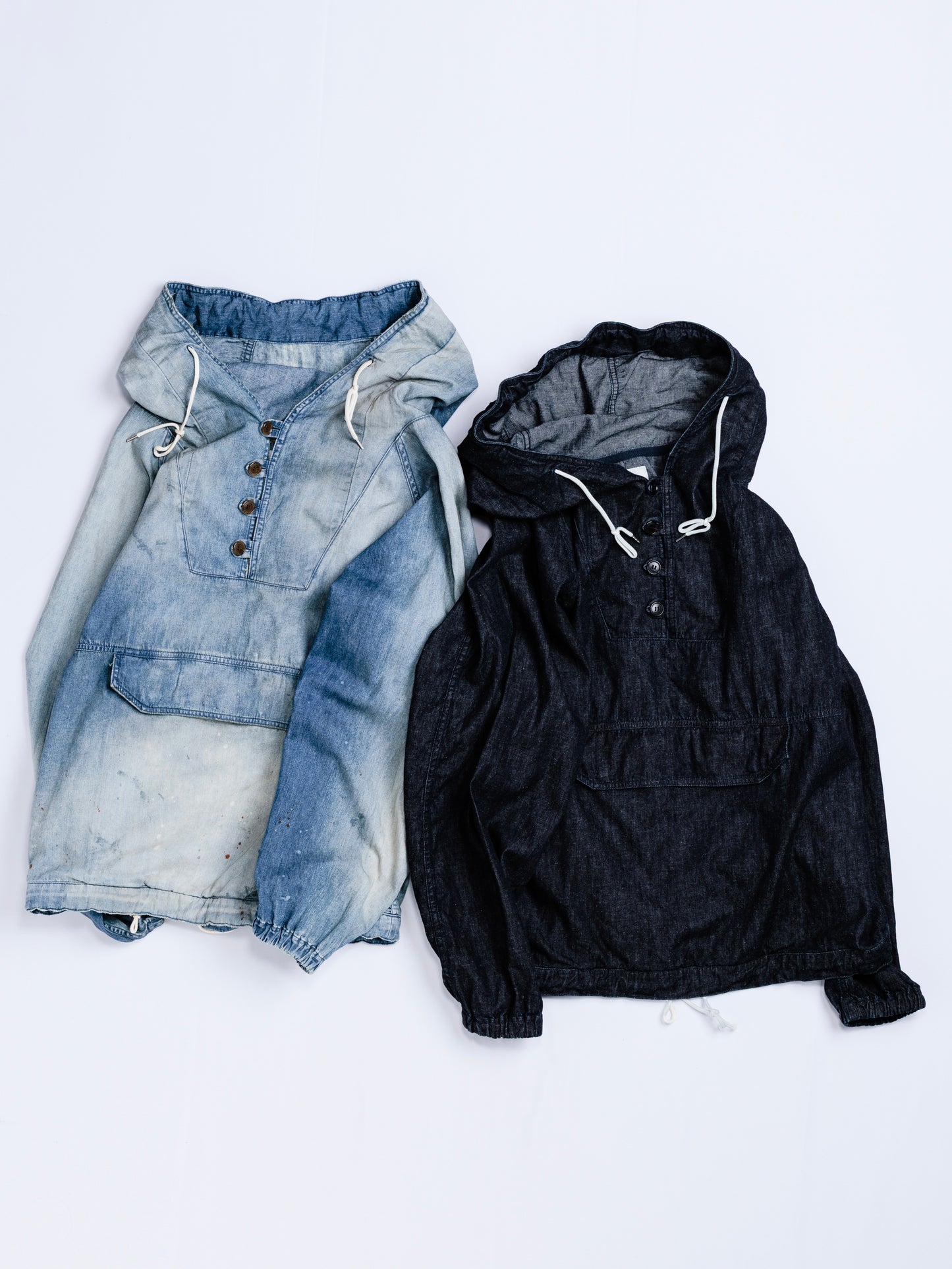 AGING UTILITY DENIM ANORAK PULLOVER / Indigo