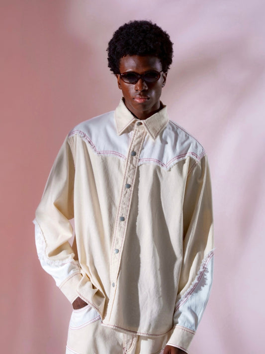 デニムウエスタンジャケット / ホワイトムスク