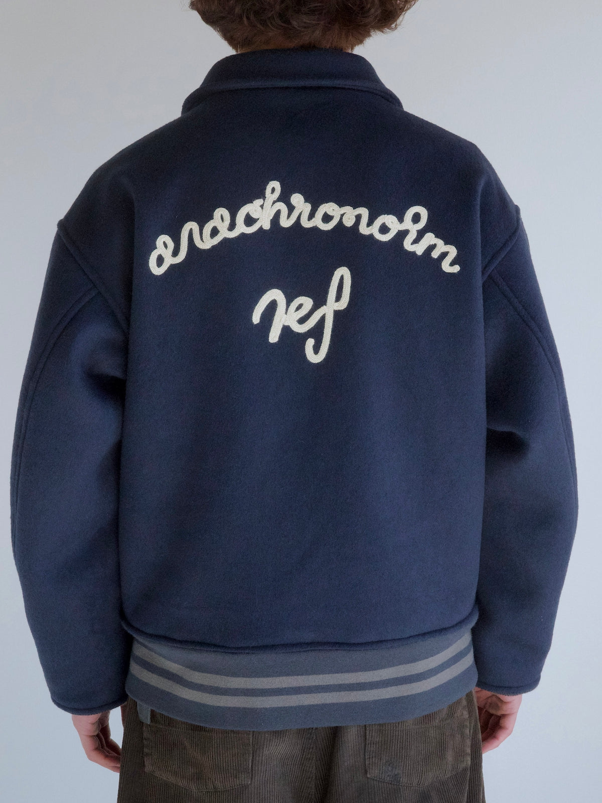 MELTON WOOL DRIZZLER JACKET / Navy
