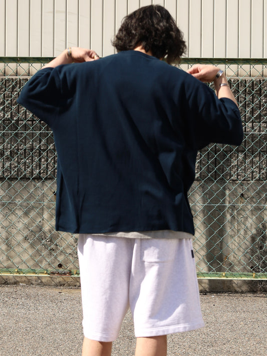 SUPER BIG SS COTTON KNIT TEE / Navy