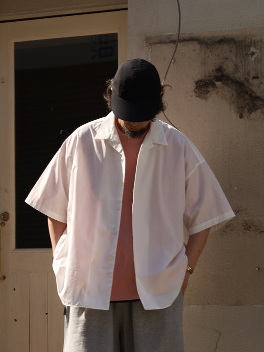 P/C OPEN COLLAR SS SHIRT / White
