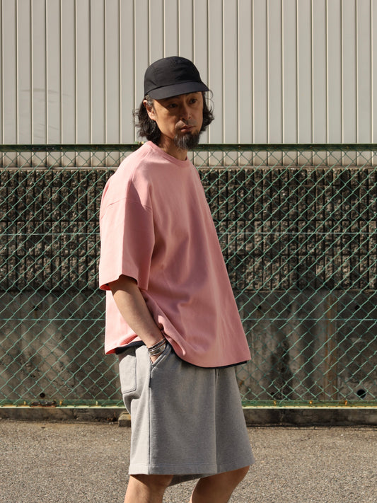 SUPER BIG SS COTTON KNIT TEE / Smoke Pink