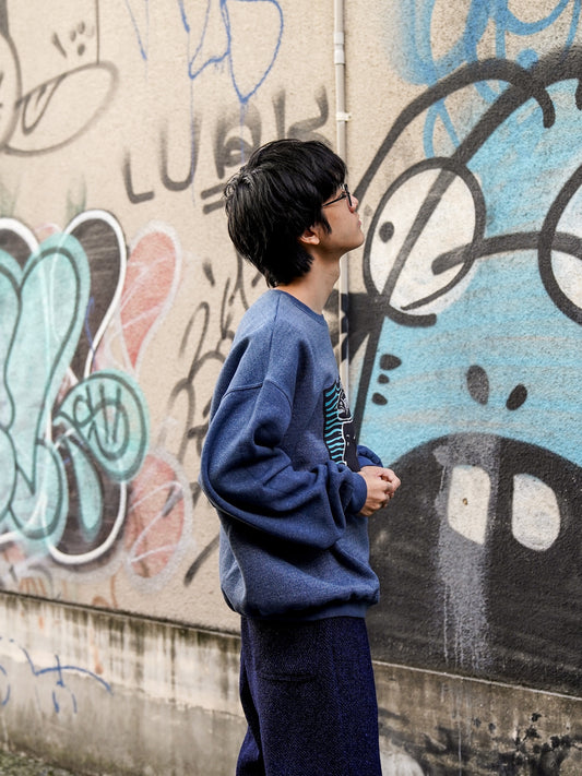 FISH FOR BRAINS SWEAT SHIRT / Pigment navy