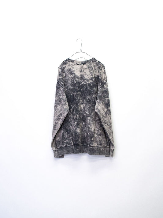 VOO-SPG-094 / SMOKY BLEACHED CREW / Black