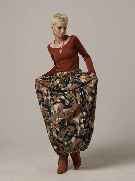 BALLOON HYBRID DRESS / Camouflage