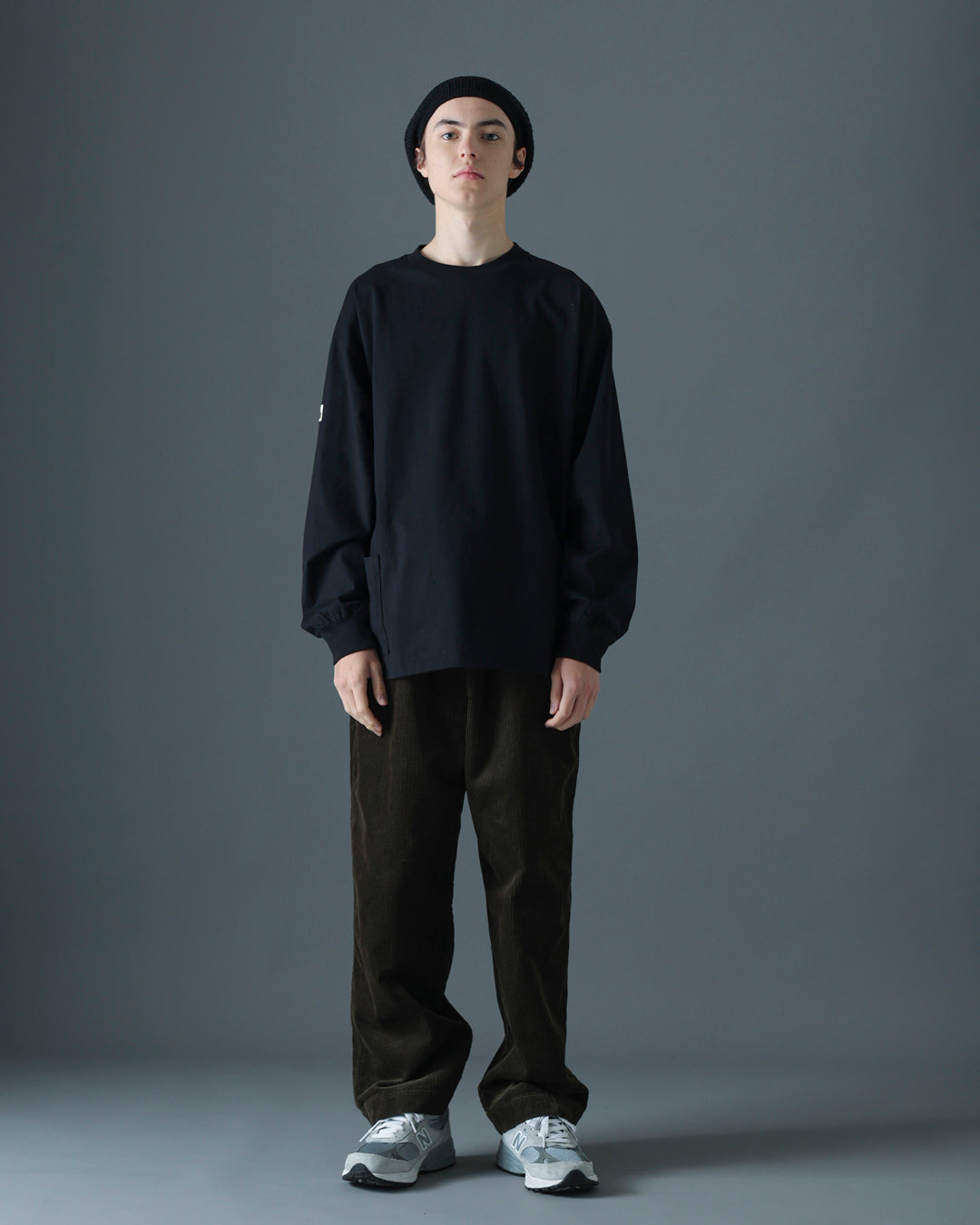 ORGANIC COTTON CHILL POCKET LONG TEE / Black