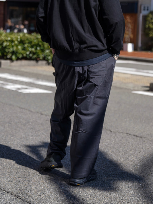 NYLON DOUBLE KNEE PANTS / Charcoal