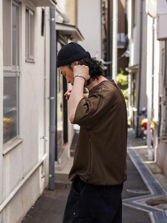 W MESH TEE / Coffee