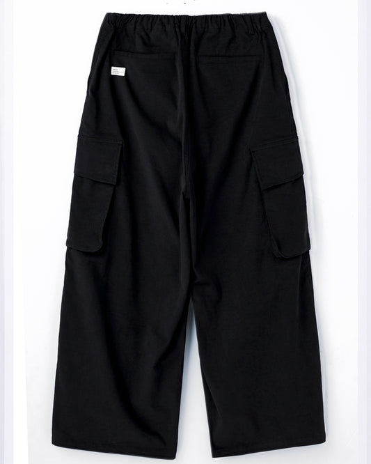 ORGANIC COTTON VELVETEEN CARGO PANTS / Black