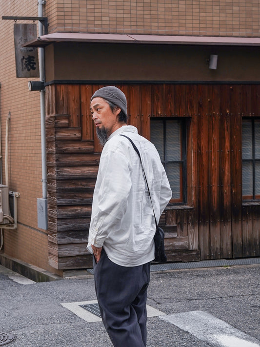 8oz デニム BDボクシーAラインシャツ / Off white