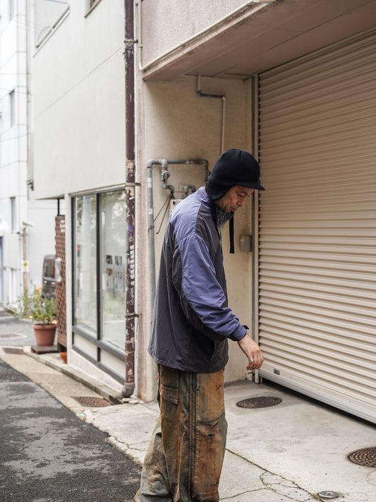 EXCHANGE PATTERN NYLON JACKET / Navy x black