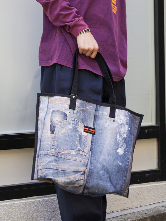 REVERSIBLE CAMP STEADY TOTE BAG / Black×indigo