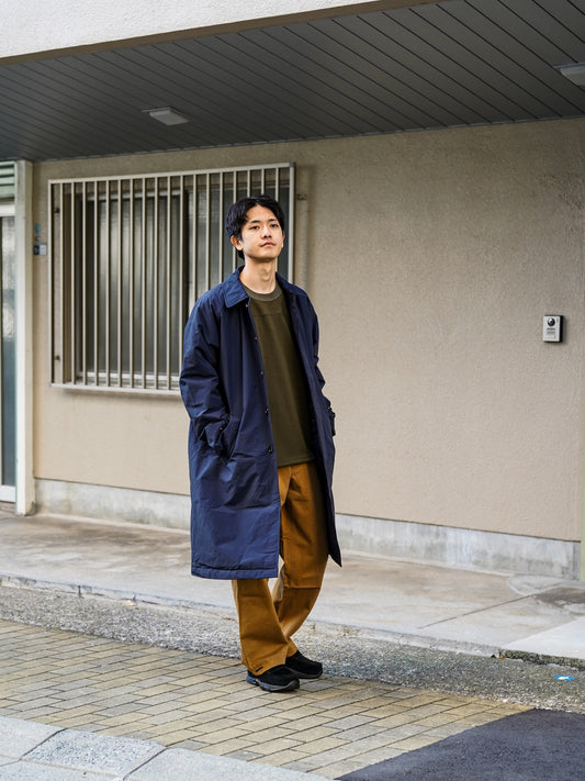 60/40クロス Sorona®Dupont 中綿 ステンカラーコート / UK. Navy