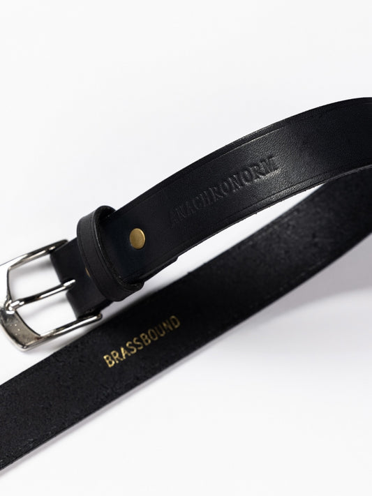 PINBUCKLE RING LEATHER BELT / Black