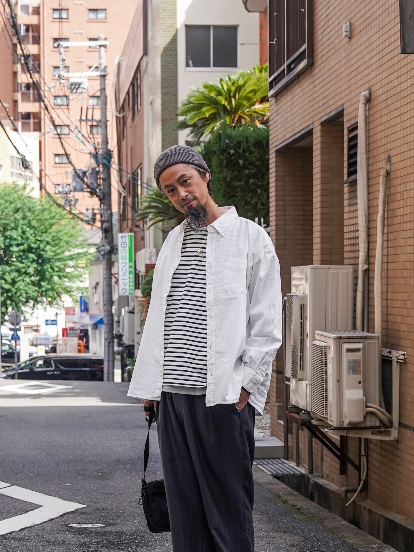 引揃ハイゲージ天竺クルーネックTEE / Off×navy