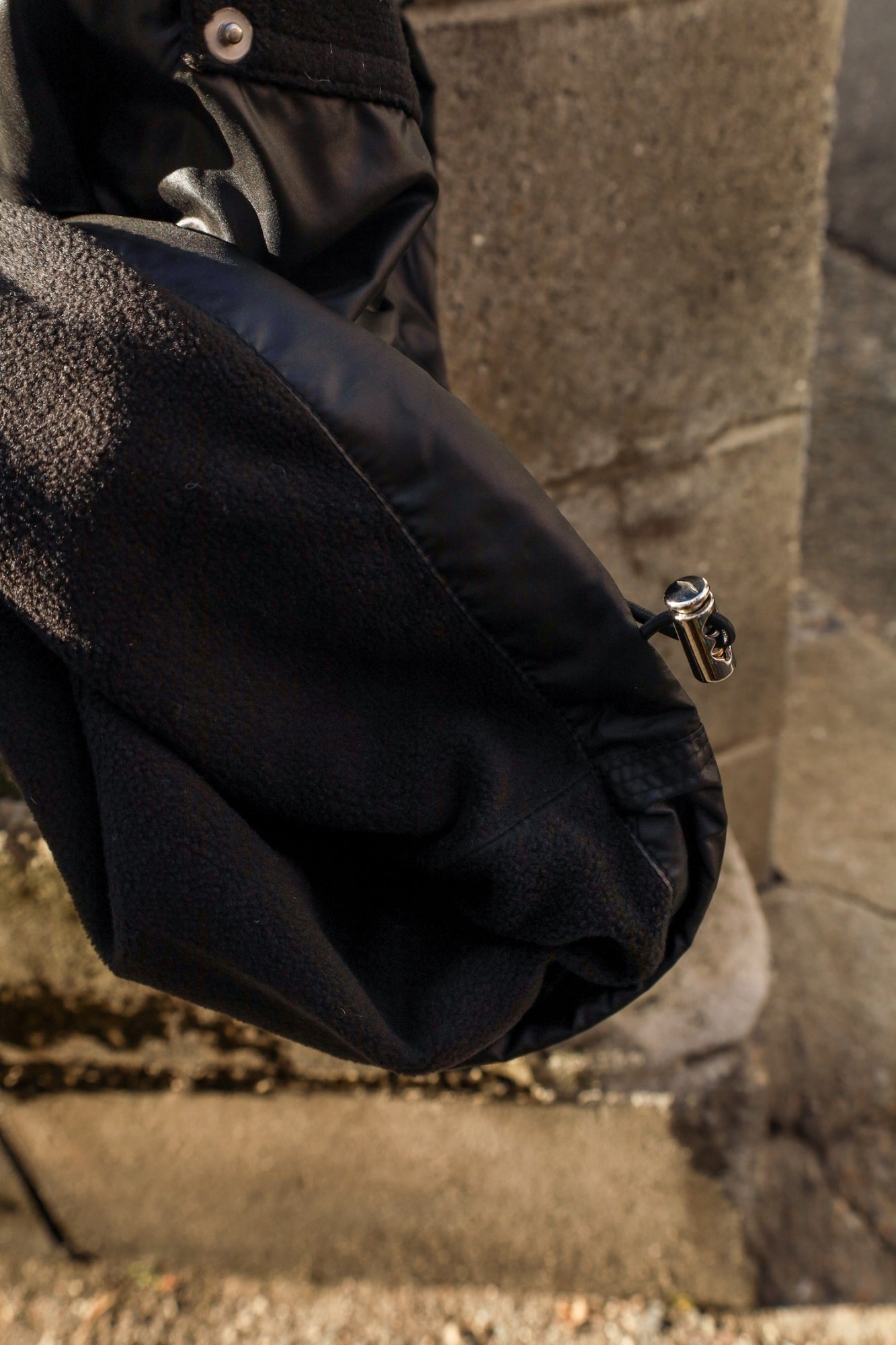 GLOSSY HYBRID WORK PANTS / Black