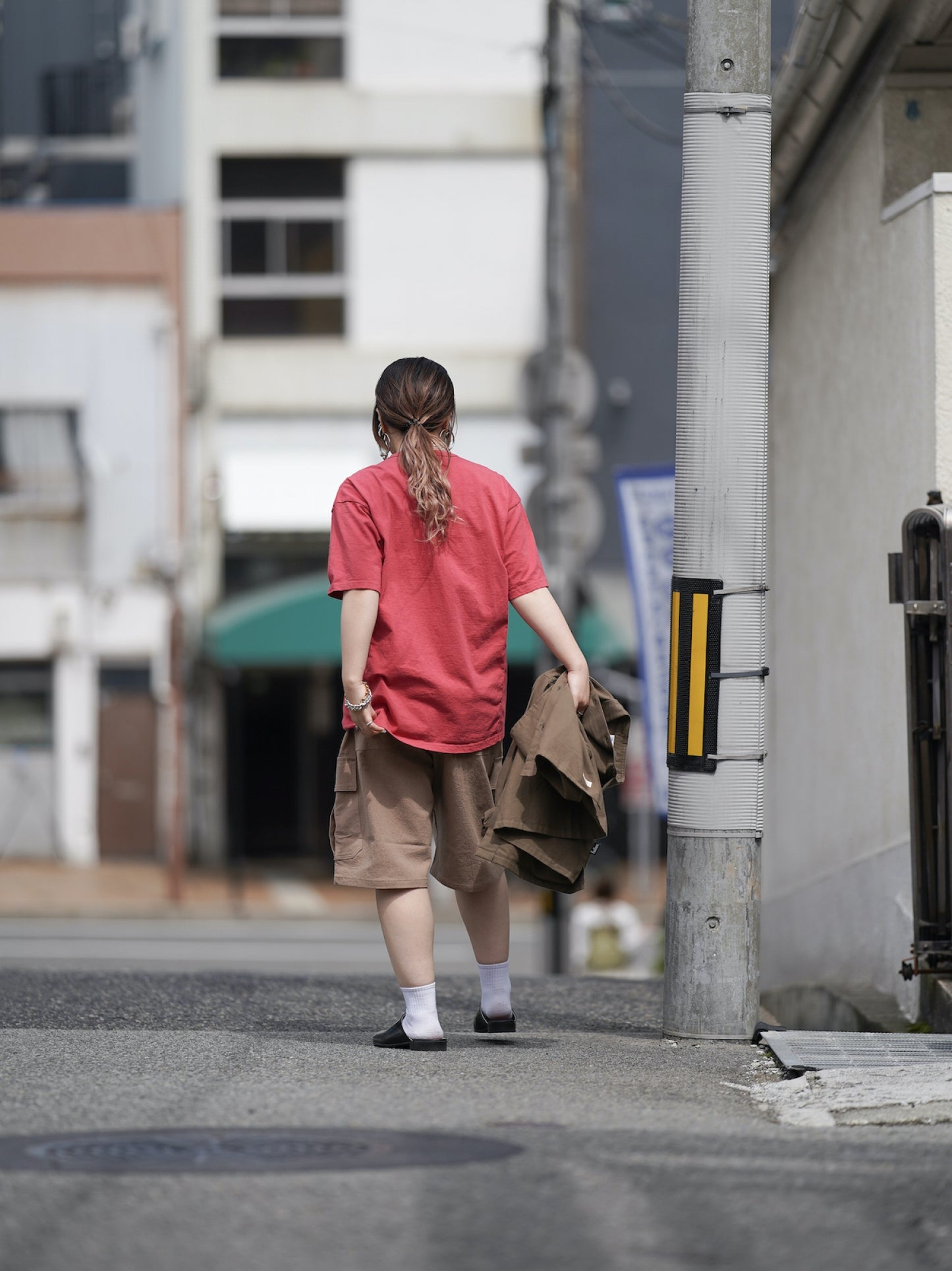 LINEN CARGO 3/4 / Camel