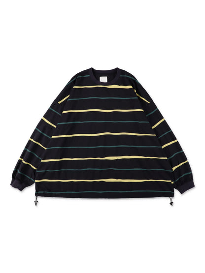 SUPER BIG STRIPE LS TEE / Navy
