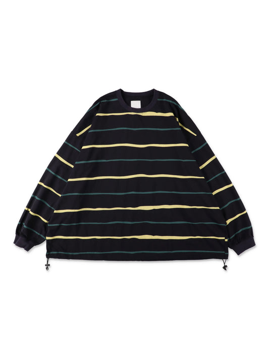 SUPER BIG STRIPE LS TEE / Navy
