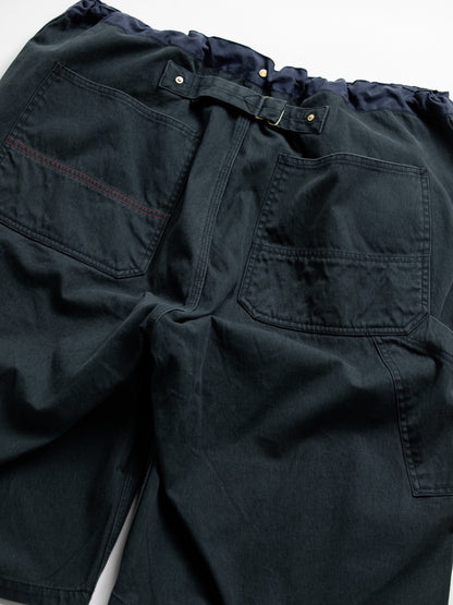 DOUBLE KNEE PAINTER SHORT PANTS / Black