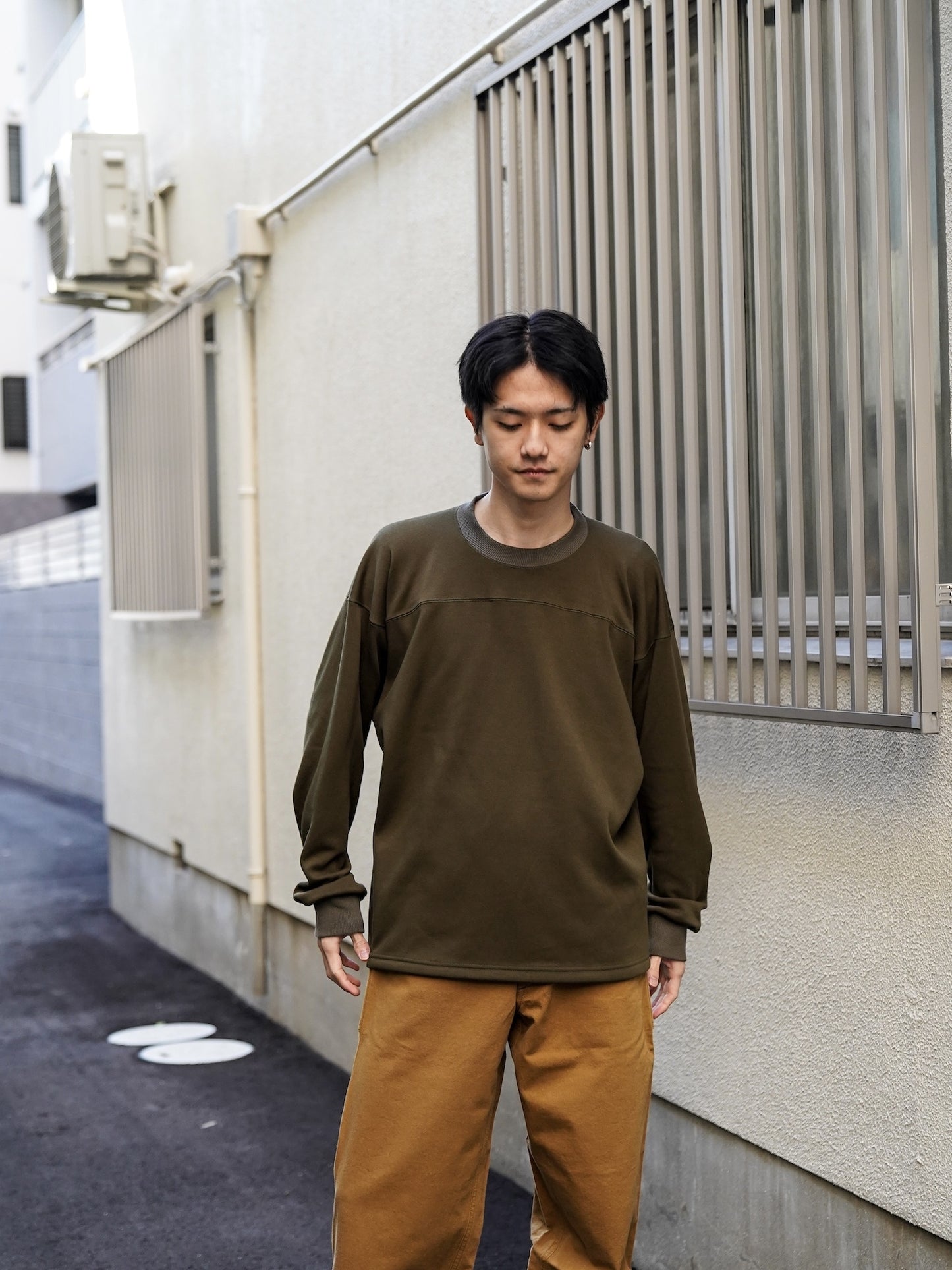 ボンバーヒート裏起毛 サイドスリット フットボール スウェット / 3colors