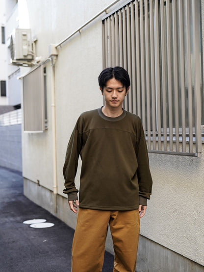 ボンバーヒート裏起毛 サイドスリット フットボール スウェット / 3colors