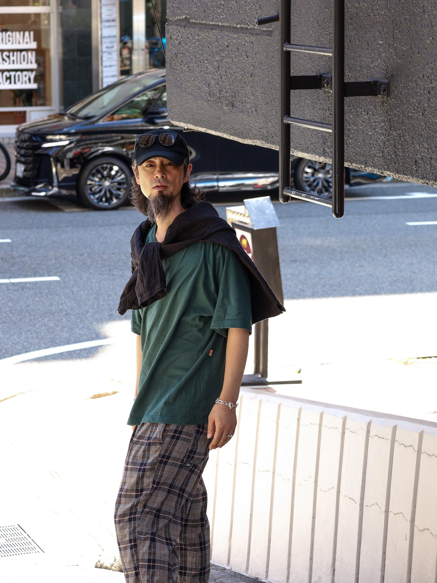 "fulton × CRANK PROJECTS" ハードリネンキャンバスファットシャツ / ブラック