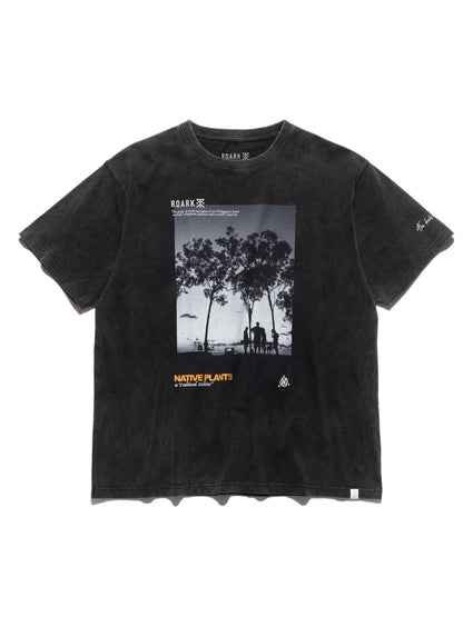 "NATIVE PLANTS" WELL WORN TEE / Black