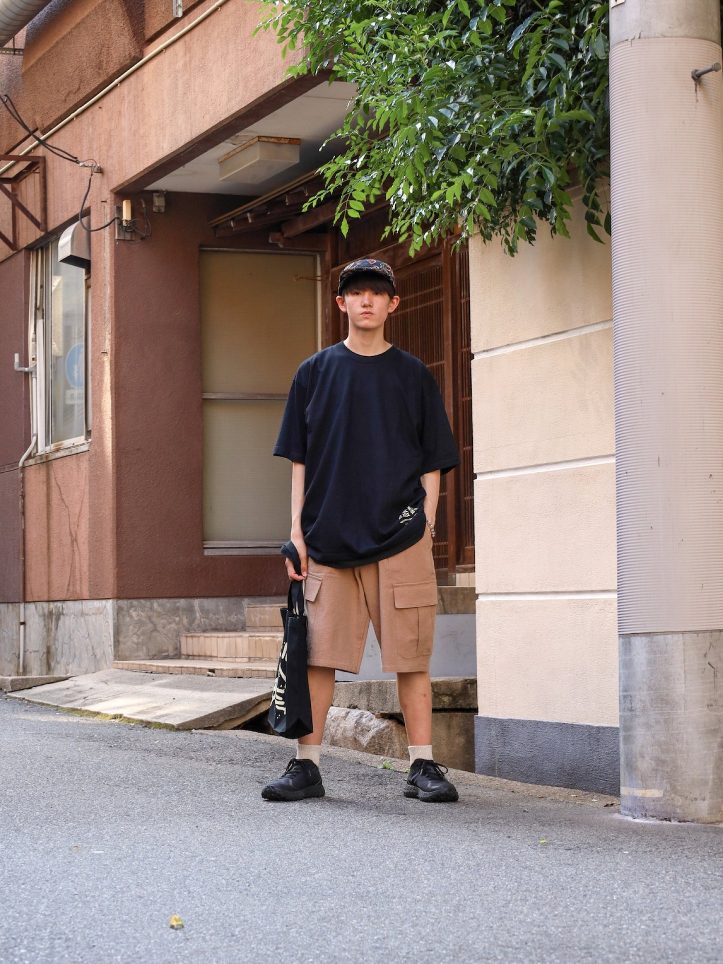 LINEN CARGO 3/4 / Camel