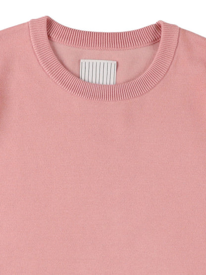 SUPER BIG SS COTTON KNIT TEE / Smoke Pink