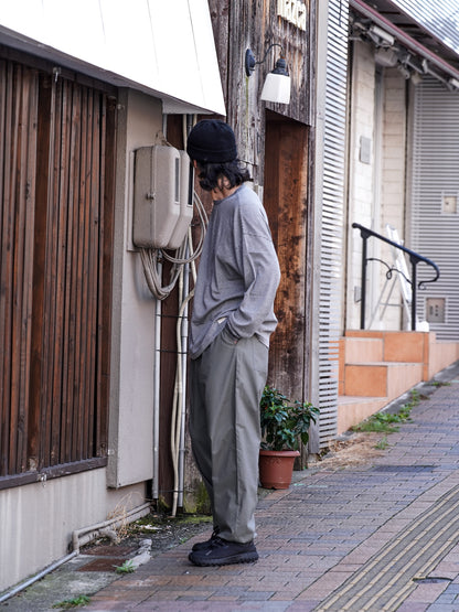 ORGANIC COTTON VERY SOFT BORDER LONG TEE / Heather black