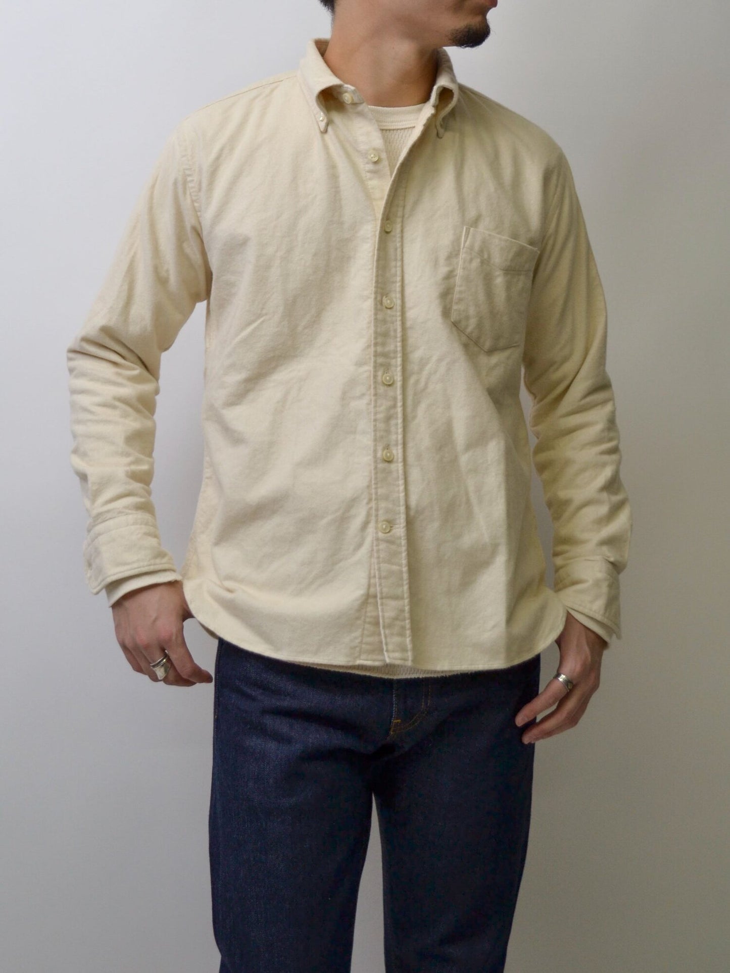 301NW / ネル起毛ダスティーワッシャーエイタシャツ / オフホワイト