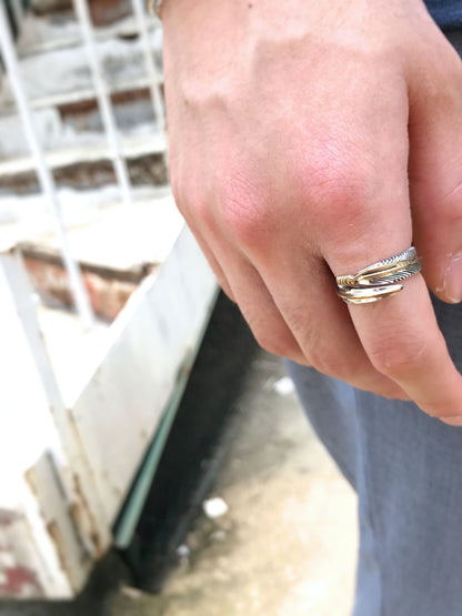 Tee Mace  feather Ring(12K) / type A
