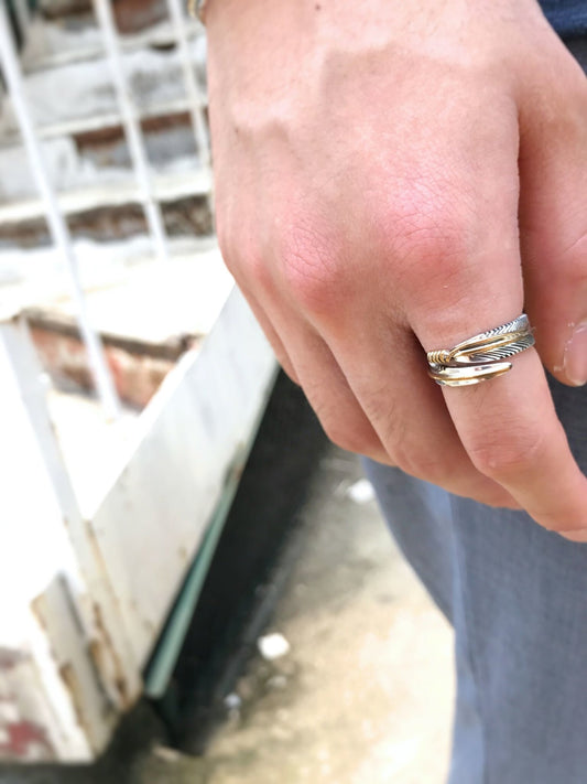 Tee Mace  feather Ring(12K) / type A