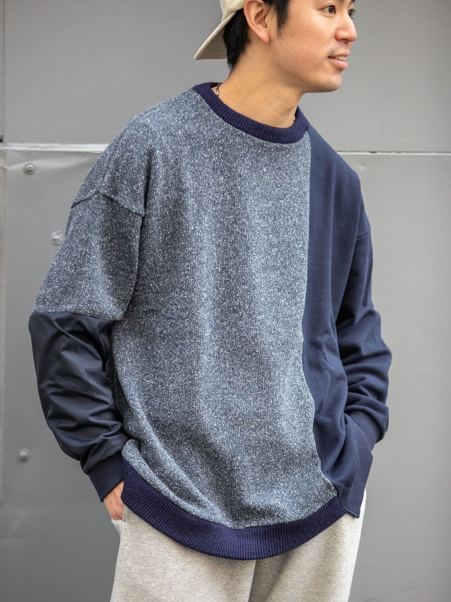 TPS-288 / GRUNGEBOY KNIT for FLATBUSH / NAVY