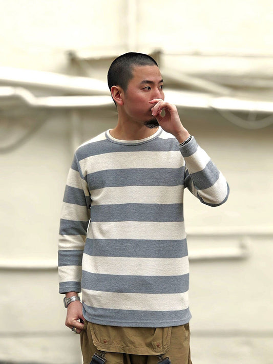 804F1 / フロートインレーボーダークルー(MTO) / ライトグレー/オフ