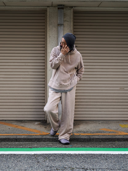 PIGMENT DYED SIDE LIB SWEAT PARKA / Beige